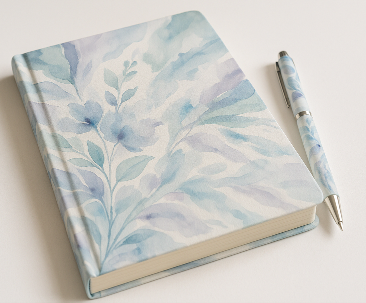 journal customized with water color and matching pen